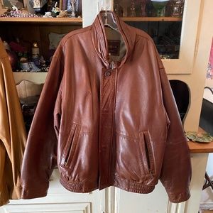 Mens' Selections AS Warm Brown Leather Jacket XXL